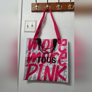 Tous Bold Pink and Gray Tote Bag